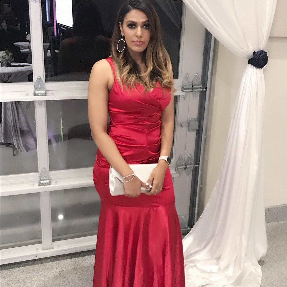 Satin Red Evening Gown